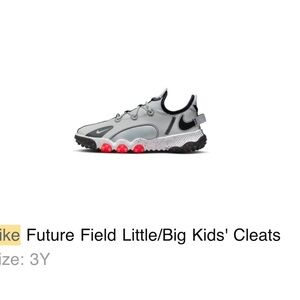 Nike Kids' indoor Cleats in Gray with Black and Red Accents